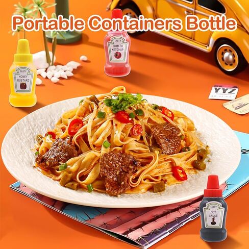 Mini Ketchup Bottles 12pcs 25ml Condiment Squeeze Bottle Plastic Sauce Salad Dressing Container Empty Tomato Ketchup Mustard Syrup Dispenser for Kids Bento Box Adult Office Picnic Honey Jars Container in Saudi Arabia