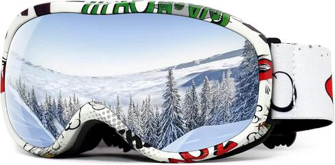 SPOSUNE Kids Ski Goggles, Anti-Fog Snowboard Goggles OTG Snow Goggles for Boys Girls Age 5-14 in Kuwait