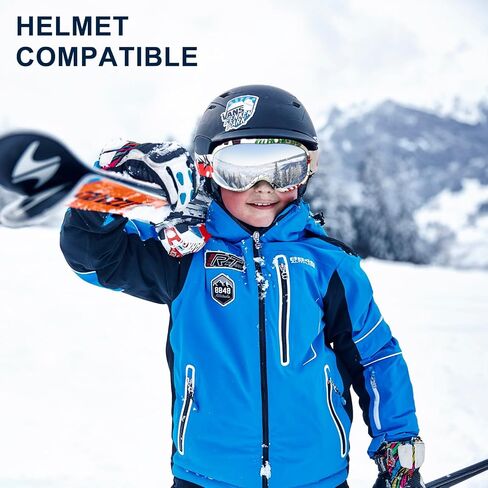 SPOSUNE Kids Ski Goggles, Anti-Fog Snowboard Goggles OTG Snow Goggles for Boys Girls Age 5-14 in Kuwait