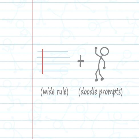 Wide Ruled Wirebound Spiral Notebook, Includes Doodle Prompts to Keep Focus, Spark Creativity/Imagination, Relieve Stress, 10.5" x 8", 50 Sheets/100 Pages, White (11101) (Pack of 1) in Saudi Arabia