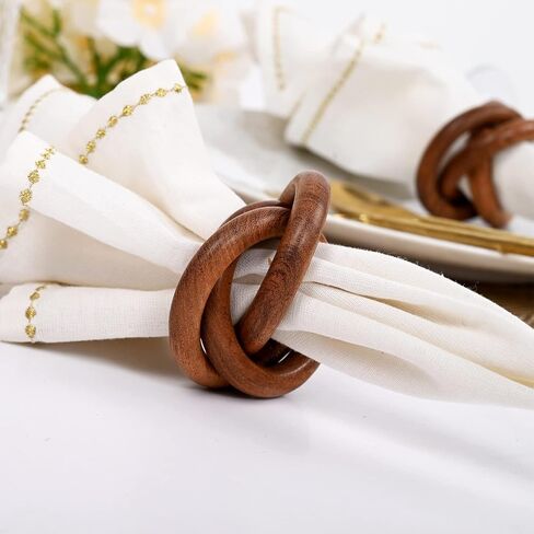 ARN Crafts Three Ring Napkin Rings Set of 12, Decorative Handcuff Serviette Ring, Napkin Holders, Napkin Rings Bulk for Party Decoration, Dinning Table, Everyday, Family Gatherings Tabletop Décor in Saudi Arabia