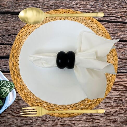 مجموعة من 12 حلقة مناديل من ARN Crafts مكونة من 12 قطعة، حلقة مناديل مزخرفة، حاملات مناديل، حلقات مناديل كبيرة لتزيين الحفلات، طاولة الطعام، كل يوم، تجمعات عائلية ديكور سطح الطاولة in Kuwait