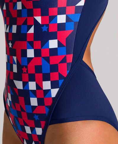 ARENA Women's Red USA Superfly Back MaxLife One Piece Swimsuit in Saudi Arabia