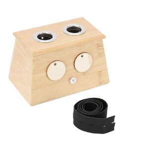 Bamboo 2 Holes Moxibustion Box Moxibustion Moxa Stick Heating Box Moxa Roll for Most 14-18mm Moxa Rolls