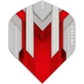 US Darts 3 Sets (9 Flights) Amazon RED/Silver Standard Dart Flights - Ex-Tough (100 Micron)