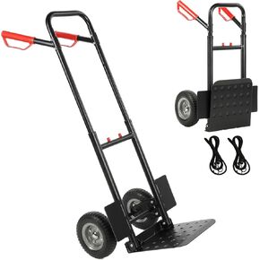Hand Truck and Dolly Heavy Duty Folding Trolley,Stair Climber Telescoping Handle and Rubber Wheels,Heavy Duty 440lbs Capacity Folding Cart for Office,Home,Warehouse,Supermarket,Garden,Store