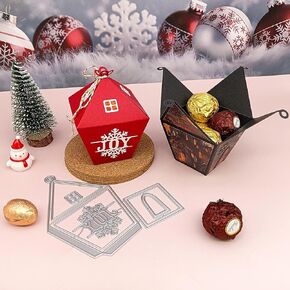 1set Big Gift Box Metal Die Cutting Dies Country House Shaped Cases Die-cuts for Gifts Packing Handmade Paper Craft DIY Treat Box for Birthday Friends Family Festival Celebrate Present Container