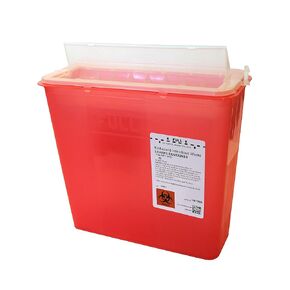 141020 Wall Mounted Sharps Container, 5 Qt, Red (Pack of 20)