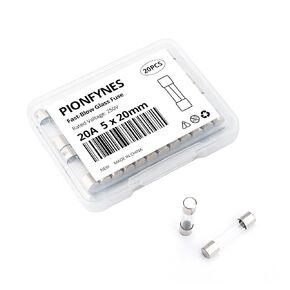 (Pack of 20) 0.5A Fast-Blow Fuse 0.5Amp 250V Glass Fuses 0.2 x 0.78 inch/5 x 20 mm (0.5Amp)(F0.5AL, 250V)