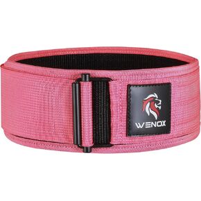 WENOX Self-Locking Weight Lifting Belt - Premium Weightlifting Belt for Bodybuilding, Powerlifting, Cross Training - 4 Inch Neoprene with Metal Buckle - Adjustable Olympic Lifting Back Support for Men & Women