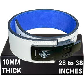 Leather Weight Lifting Belt with Lever Buckle, Adjustable Powerlifting and Weightlifting Belt for Men and Women, Quick-Release Lever, For Squats, Deadlifts, Bodybuilding