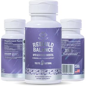 YOU'RE NATURAL Myo-Inositol & D-Chiro Inositol+ Probiotics Blend Vegan Capsule | Hormonal Balance & Healthy Ovarian Function Support | Inositol Supplement | Vitamins for Women | 30-Day Supply