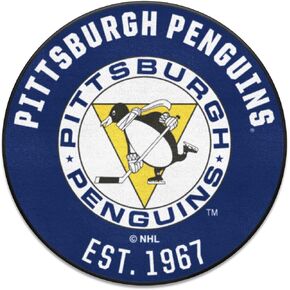 FANMATS 35567 NHL Retro Pittsburgh Penguins Roundel Rug - 27in. Diameter