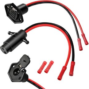 iKKEGOL Trolling Motor Plug Socket, 12-24V Universal Heavy Gauge Power Receptacle Kit Waterproof Corrosion-Resistant, Male & Female Trolling Motor Electrical Connector Quick Connect (10 Gauge 3 Prong)