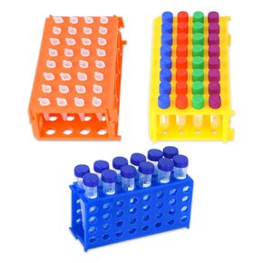 Plastic lab Test Tube Rack lab Tube Holder centrifuge Tube Rack Laboratory Multifunctional Stand Storage (3 Color, 3units 6.73InchX3.74InchX1.96Inch)