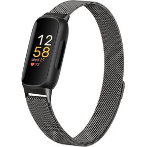 JKD Metal Bands Compatible with Fitbit Inspire 3 Bands for Women Men, Soft Stainless Steel Band Mesh Loop Strap Replacement Magnetic Wristband Accessories for Fitbit Inspire 3 Fitness Tracker