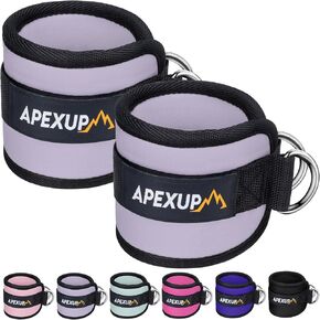 APEXUP Ankle Strap for Cable Machine, Ankle Resistance Bands, Cable Kick Back Ankle Straps for Gym, Glute Workouts, Leg Extensions, Adjustable Straps with Neoprene Padding