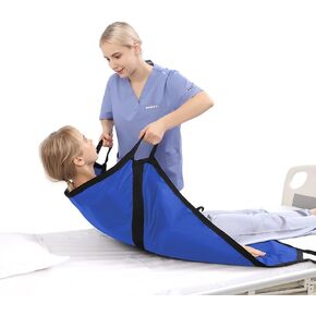 Multipurpose 39" x 36" Positioning Bed Pad with Reinforced Handles - Reusable & Washable Patient Sheet for Turning, Lifting & Repositioning - Double-Sided Nylon Fabric, Black