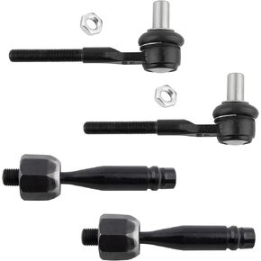 4Pcs Front Driver & Passenger Side Inner and Outer Tie Rod End Kit Fit For Audi A6 2006-2011, For Audi A6 Quattro 2005-2011, For Audi S6 2010-2011 Replace# ES800269 EV800389