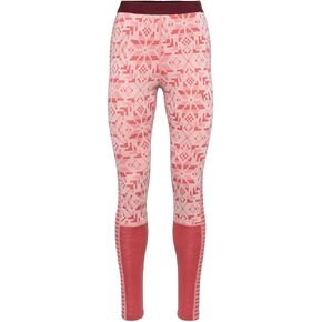 Kari Traa Else Women's Base Layer Leggings, 100% Merino Wool Knit Winter Warm Pants, Slim Fit Base Layer Pants, Garnet, X-Small