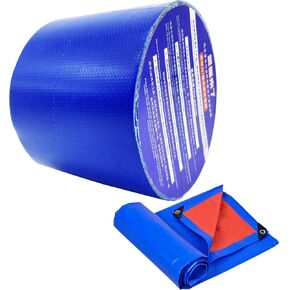 Tarpaulin Repair Tape, 3.15IN*16.4FT Blue Waterproof Tarp Repair Tape Patch, Heavy Duty RV Covers Tent Repair Tape for Truck Camper Travel Trailer Boat Covers
