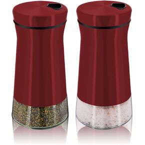 Farmhouse Salt and Pepper Shakers with Adjustable Pour Holes, Refillable Salt Shaker by Aelga, Ideal for Black Pepper, Sea Salts and Kosher
