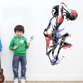 Runtoo Basketball Player Wall Art Decal Slam Dunk Sports Wall Stickers Teens Boys Bedroom Gym Decor