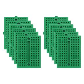 PATIKIL 12pcs Mini Breadboard, Solderless Breadboard Small Breadboard 170 Tie Points Prototype PCB Bread Board Electronics Kit Self Adhesive Plates, SYB-170, White
