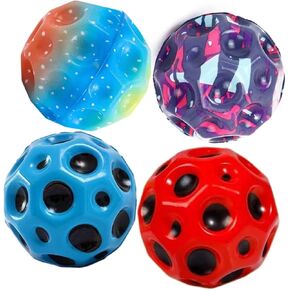Space Ball,Super High Bouncing Space Ball,Space Bouncing Ball, Athlete Training Ball,High Bouncy Ball,Easy to Grip Improve Hand-Eye Coordination., red blue purple orange