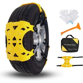 Jeremywell 6 PCS Car Snow Chains for TWO TIRES Emergency Anti Slip for Most Cars/SUV/Trucks, Winter Universal Security Chains Tire Width 165mm-275mm/6.5-10.8'', Amazing Traction Thickening Durable