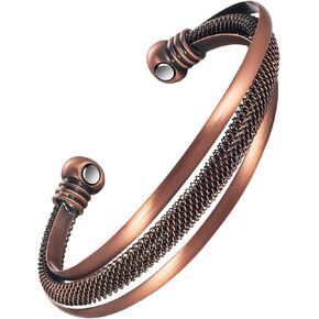 Copper Magnetic Bracelet for Women, Pure Copper Bracelet with 3500 Gauss Healing Magnets
