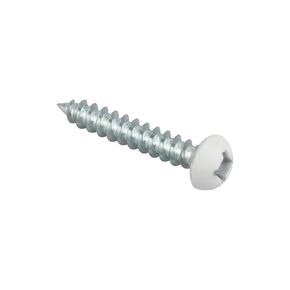 120Pcs 8X1 White Pan Head Sheet Metal Screws, Stainless Steel White Pan Head Screws Zinc Plated Self-Tapping Screws Phillips Sheet Metal Screws