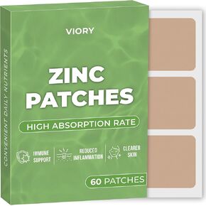 Zinc Patches (Pack of 60) - 100% Natural Patch for Women and Men - Immune & Body Support - Enhanced Formula