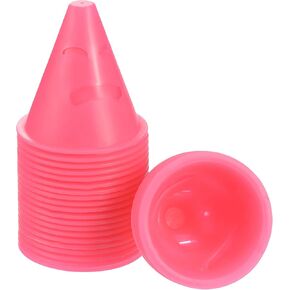 PATIKIL Agility Cones, 25 Pack Sports Cones Training Marker with Expression Holes for Football Roller Skating Outdoor Activity, Pink