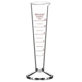stonylab Graduated Cylinder, 1-Pack Borosilicate Glass Conical Measuring Cylinder Beaker with Wide Mouth and Pour Spout for Precise Measurement, 100 ml