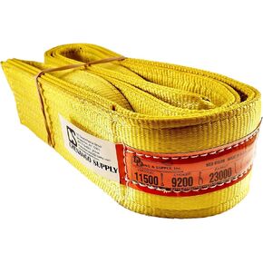 DD Sling. Multiple Sizes in Listing (Made in The USA) 4" x 8', 2 Ply, Nylon Lifting Slings, Eye & Eye, Heavy Duty (900 Webbing), 11,500 lbs Vertical, 9,200 Choker lbs, 23,000 lbs Basket (4"x8')