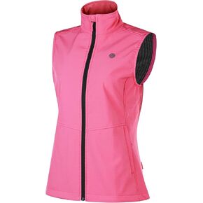 KUTOOK Women's Softshell Vest Lightweight Fleece Lined Windproof Sleeveless Jacket with Zipper Pockets Hiking Cycling Travel