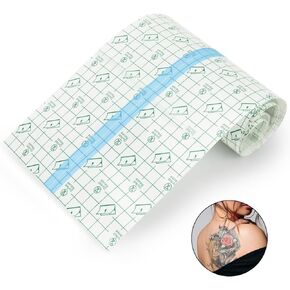 Tattoo Initial to Aftercare Bandage Roll 6"x 78" - Can Cut Sizes and Patterns Freely，Waterproof Transparent Film for Tattoo Bandages Stretch Tape for Tattoos Swimming