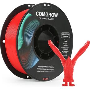 Comgrow PLA 3D Printer Filament, Durable and Stronger 3D Printer PLA Filament 1.75mm Fit Most 3D Printers, Dimensional Accuracy +/- 0.02 mm, 2LBS Spool PLA White Black