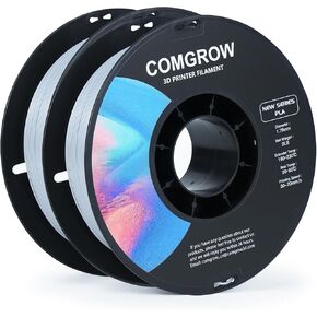 خيوط طابعة PLA ثلاثية الأبعاد من Comgrow PLA، خيوط PLA للطابعات ثلاثية الأبعاد متينة وأقوى 1.75 مم تناسب معظم الطابعات ثلاثية الأبعاد، دقة الأبعاد +/- 0.02 مم، بكرة 2 رطل PLA أبيض أسود in Kuwait