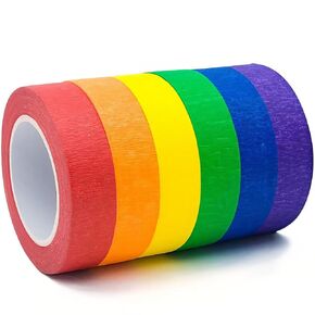 6 Rolls Colored Masking Tape，colored painters tape，0.6" x14.3Yard Drafting Tape,Colored Painters Tape for Arts and Crafts，Labeling Tape, Paper Tape,DIY Decorative Coding Decoration Teaching Supplies