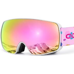 Odoland Kids Ski Goggles, Snowboard Goggles for Youth Skiing Age 8-16, Snow Goggles S2 Double Lens Anti-Fog UV400 Protection