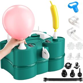 FunHot Electric Balloon Pump, Portable Dual Nozzle Air Pump for Balloons, 3-in-1 Balloons Blower Machine for Latex 260q Foil Balloon Inflator for Party Decoration