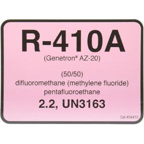 Diversitech R-410A Cylinder Tank Label (04410)
