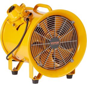 VEVOR Utility Blower/Exhaust Axial Hose Fan, 12 Inches, 3900 m3/h High Velocity Portable Ventilator, Low Noise Extractor Fan Blower with 16 ft / 5 m Duct Hose