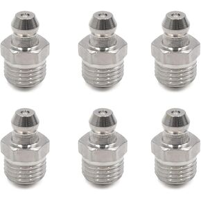 Unifizz M10 x 1 Thread Straight Grease Nipple Fitting Stainless Steel Adapter for Car 6pcs