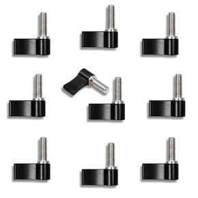 10 Pcs M4 20mm Male Threading Rotating Knob Adjustable Thumb Lever Screw with Single Wing for Camera Equipment(Black)
