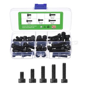 uxcell Hex Socket Bolt Kits (M6), Grade 12.9 Carbon Steel Hex Socket Drive Screw, Black