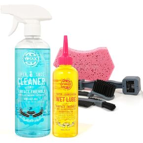 Bike Cleaners, 500ML - Fast-Action, Biodegradable Bicycle Cleaning Spray 200ml Chain Lube Brushes And Sponge 6 In 1 Bicycle Cleaning Kit Safe on All Surfaces and Suitable for All Types of Bike.