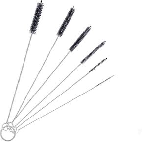 Straw Cleaner Brush Set,6 Piece 12" Long Pipe Tube Bottle Brushes for Cleaning Narrow Neck Bottles,Coffee Maker,Glass Cups